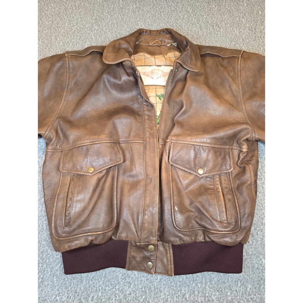 Vintage Superfortress  B-2 Bomber Brown Leather Jacket  L Lightly Thrashed Nice